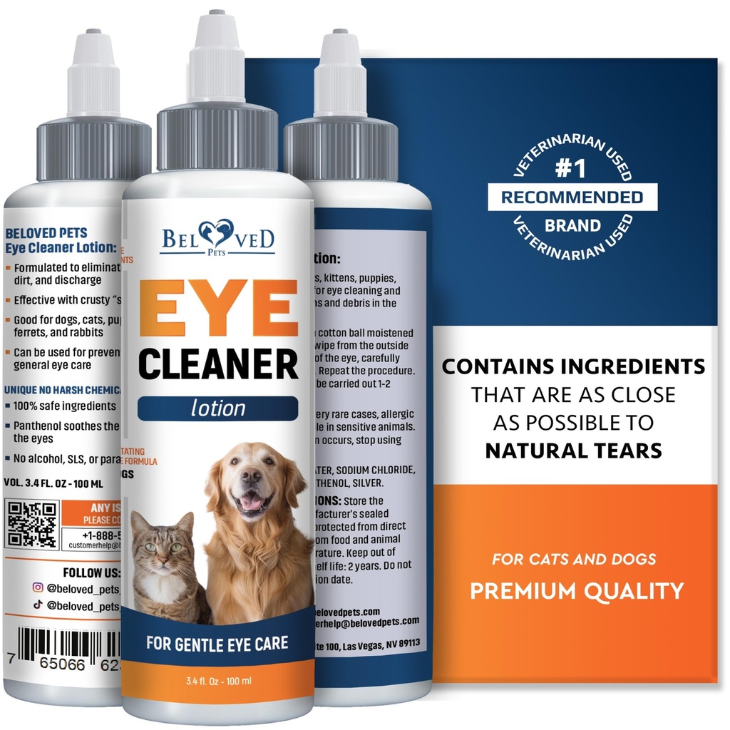 Todas as gotas de lavagem de olhos de animais de estimação para aliviar o olho rosa, sintomas de alergias, infecções e runny, olhos secos - tratamento sem dor ajuda a prevenir abrasões, irritações e conjuntivite