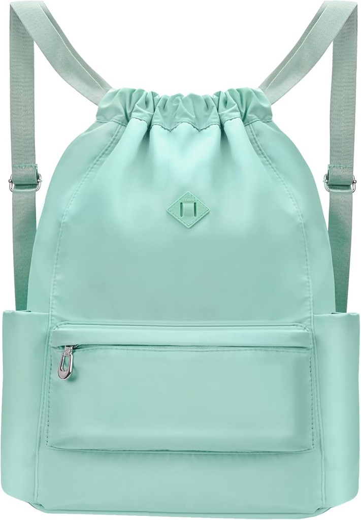 Backpack Drawstring com Molhado Pocket Gym Backpack Resistente à água Cinch String Bag Beach Nade para mulheres homens