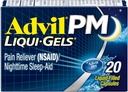 Advil PM Liqui-Gels Pain Reliever e Nighttime Sleep Aid, Pain Medicine com Ibuprofeno para alívio da dor e Difenidramina HCL para um Sleep Aid - 20 Cápsulas Enchedas Líquidas - Voltar para a faculdade