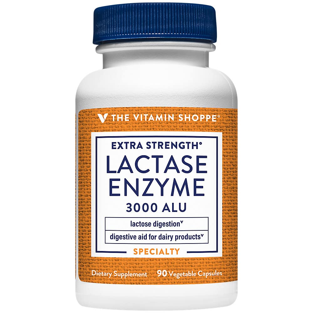 Força extra Lactase Enzima a" Ajuda Digestiva a" 3.000 ALU (90 Cápsulas Vegetais)