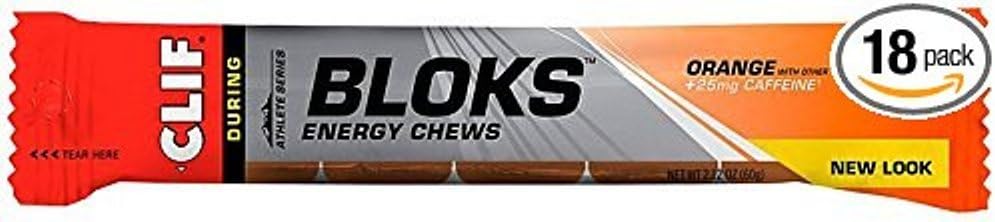 CLIF BLOKS Energy Chews - Laranja - (2,1 oz, 18 oz)