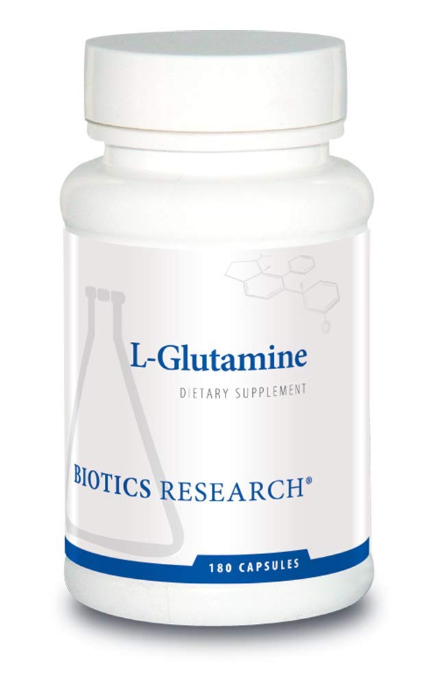 Biotics Research L Glutamina, Saúde Gastrointestinal, Suporte ao revestimento intestinal, Apoio muscular ideal, Músculo Leano, Atividade antioxidante, Aminoácido de forma livre. 180 Cápsulas