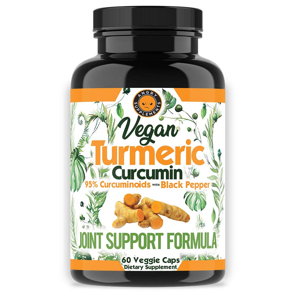 Curcumina de Açafrão Vegan com Extrato de Pimenta Negra (60 Cápsulas Veggie-2 Mês de Fornecimento), 95% de Curcuminóides - Todos naturais poderoso antioxidante para apoio conjunto e alívio (1-Bottle)