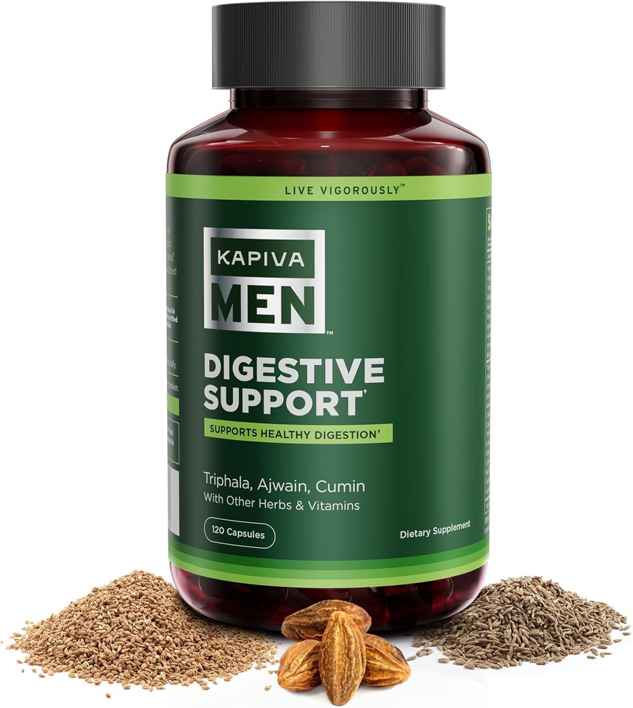 Suplemento de Suporte Digestivo com Triphala, Ajwain, Cumin, e outras ervas e vitaminas, Suporta Digestion saudável e Gut Saúde, suprimentos de 60 dias, 120 cápsulas