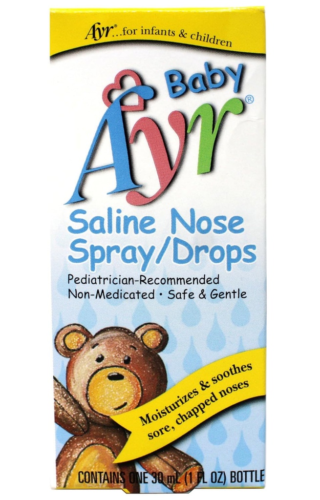 AYR Spray/Drops nasais salinos para bebés, 1 Oz