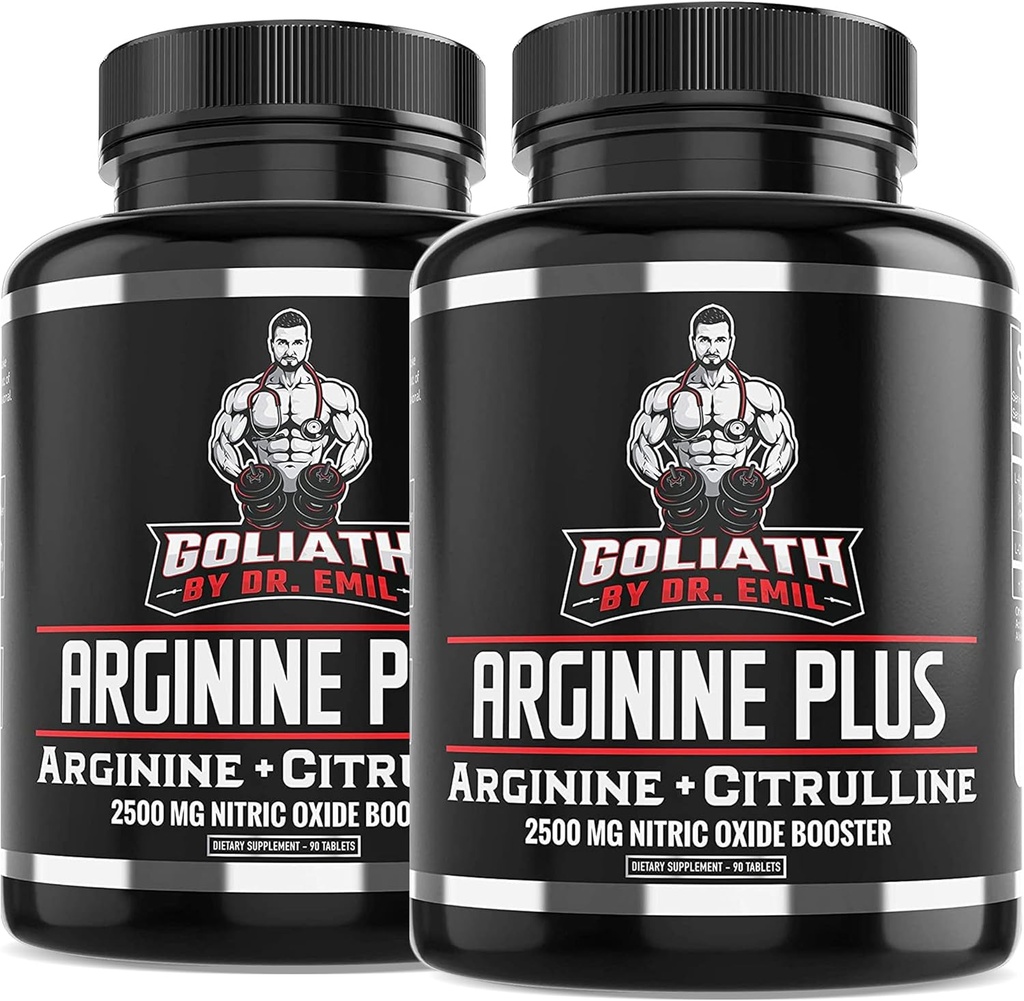 ARGININE Plus do Dr. Emil - L Arginina + L Citrulina - 2500 MG comprimidos de alta dose NO reforço - Suplemento de óxido nítrico para Vascularidade e Saúde do Coração (AAKG Arginina e malato de citrulina 2:1)