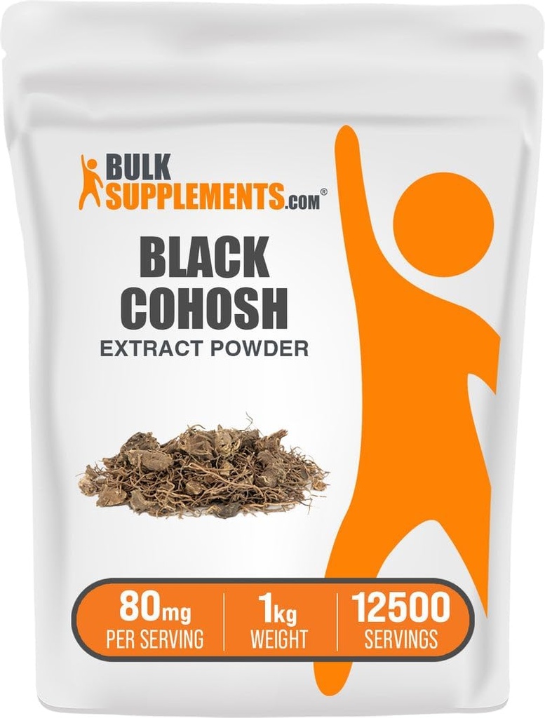 BulkSupplements.com Preto Cohosh Extrair Pó - de Raiz de Cohosh Preto, Suplemento de ervas - Vegan & Gluten Grátis, 80mg por serviço, 1kg (2.2 lbs) (Pacote de 1)