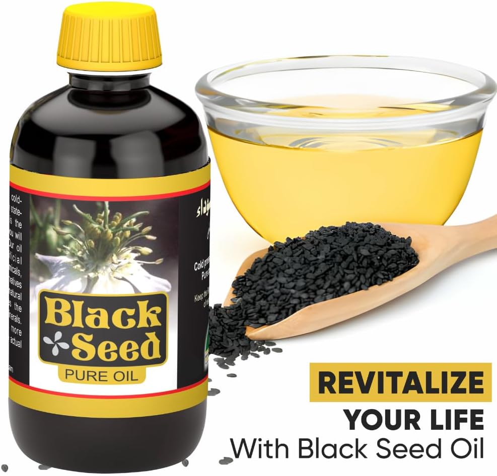 HERBOGANIC 100% frio prensado óleo de semente preta 16 onças Nigella Sativa Suporta em Digestão e Bem-Estando globalmente Não-Óleo de Cominho Preto GMO