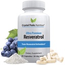 100% Natural Resveratrol Suplemento - Trans-Resveratrol Suporta Envelhecimento - Antioxidantes Suplemento Promove Sistema Imune e Apoio Conjunto (60 Cápsulas)