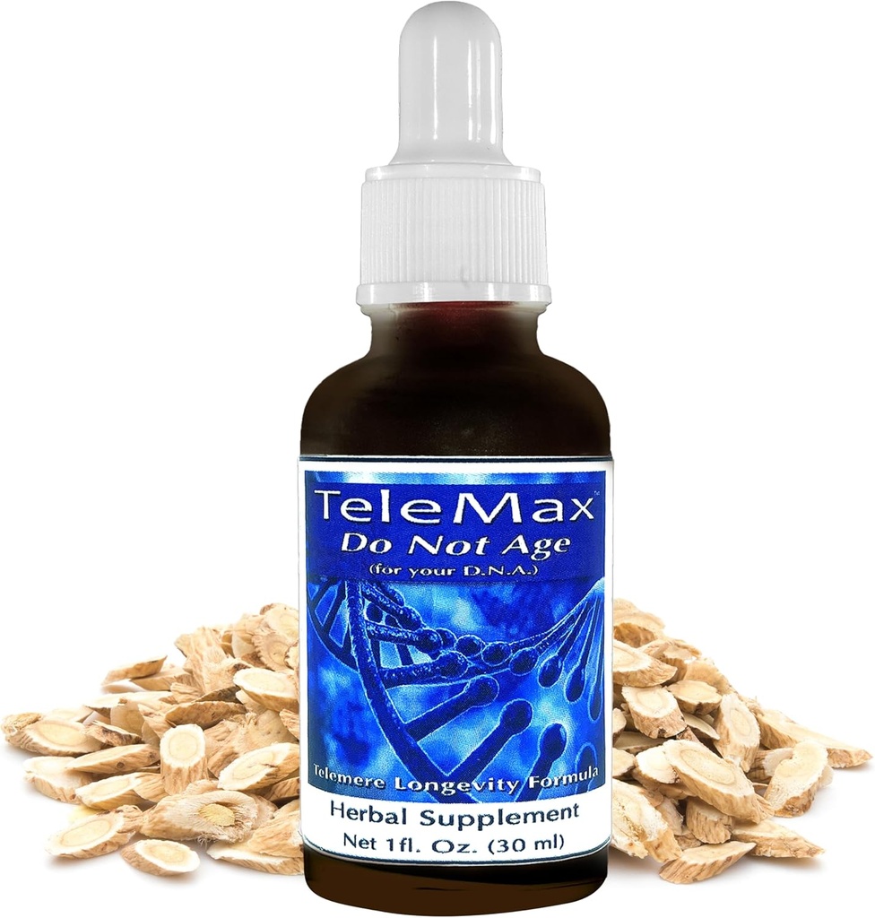 Suplementos Telomere - Extratos de ervas de Astragalus Root & White Willow Bark para rejuvenescimento e vitalidade juvenil - Suplemento de ervas para anti envelhecimento 30ml