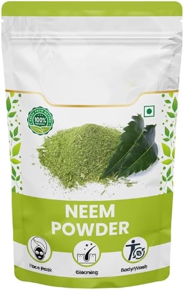 Organik Neem Pó, Pimples Skin Brightening Evens Skin Tone Beauty Food Grade Natural Herba -100 gm