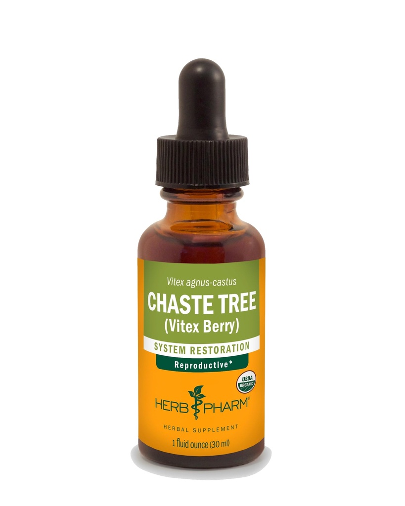 Herb Pharm Chaste Tree Extract líquido para suporte do sistema reprodutivo feminino - 1 onça (DCHASTE01)