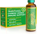 Herbal Immune Support & Adaptogen Drink - 6 Frascos (40ml) Ou 30 Anos de Bem-Estar Herbal para Vitalidade, Energia e Saúde Digestiva - Alcaçuz Root, Astragalus, Hedyotis, Extrato de Cogumelo Reishi