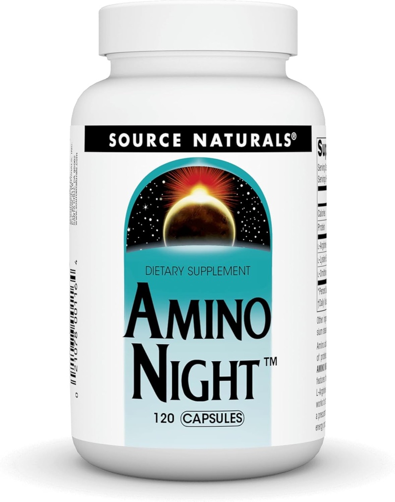 Source Naturals Amino Night - Fórmula Aminoácido Avançado* - 120 Cápsulas
