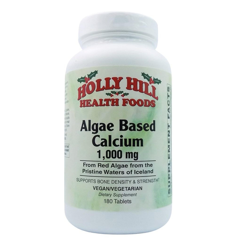 Holly Hill Health Foods Algas Com base em cálcio 1.000 mg, 180 comprimidos