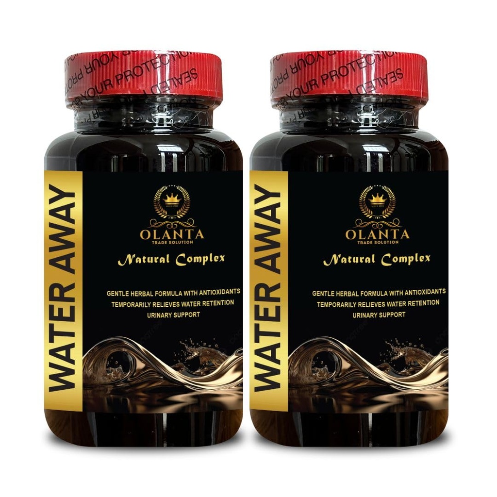 Genéricos Natural Water Away Pills - Water Away Pills Máxima Força, Alívio Bloating Rápido, Pílulas de Água Vitaminas, Suporte Imune, Pílulas de Água Cafeína Grátis - 2 Garrafas