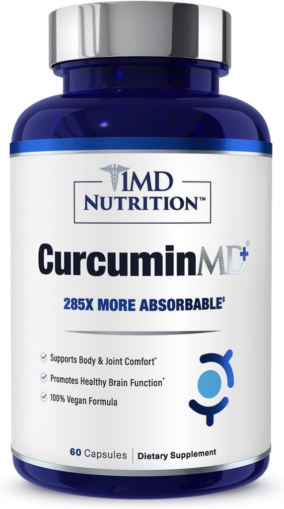 1MD Nutrition CurcuminMD Plus - Curcumina Cúrmica com Boswellia Serrata - 285x Mais Absorvível .