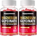 Glicerina de magnésio 1000mg - Suplemento de potássio de magnésio sem açúcar com vitamina D, B6, CoQ10 para calma humor e suporte ao sono - 120 gomas de morango