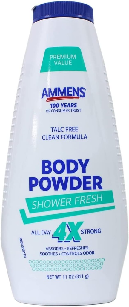 Ammens pó medicado chuveiro fresco 11 onças (Pacote de 2)