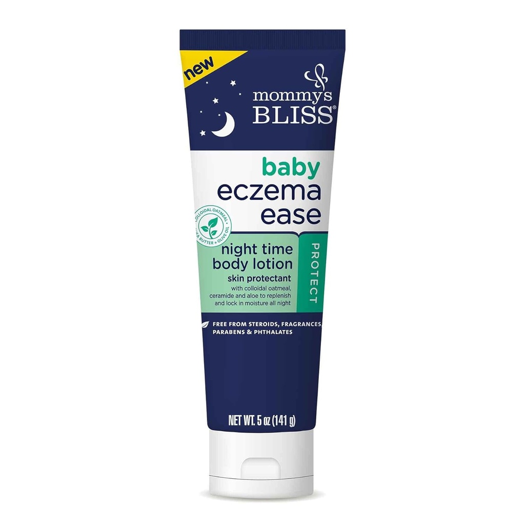 Eczema Bliss Eczema Ease Night Moisturizer w / Farinha de aveia coloidal, Manteiga de Karité & Azeite, Alivia Irritações da pele & Coceira devido a Eczema, Ceramida & Aloe, Livre de Esteróides & Ftalatos, 5 onças