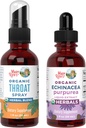 MaryRuth Orgânicos Garganta Spray (Desaromatizado) & Echinacea Purpurea Drops - USDA Organic, Clean Label Project Verified® - Vitaminas para alívio da garganta, imunidade e saúde geral