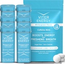 Viter Energy Original Caffeine Mints Wintergreen Flavor 6 Pack and 1/2 Pound Bulk Bag Bundle - 40mg Caffeine, B Vitaminas, Açúcar livre, Vegan, Poderoso impulsionador de energia para foco e alerta