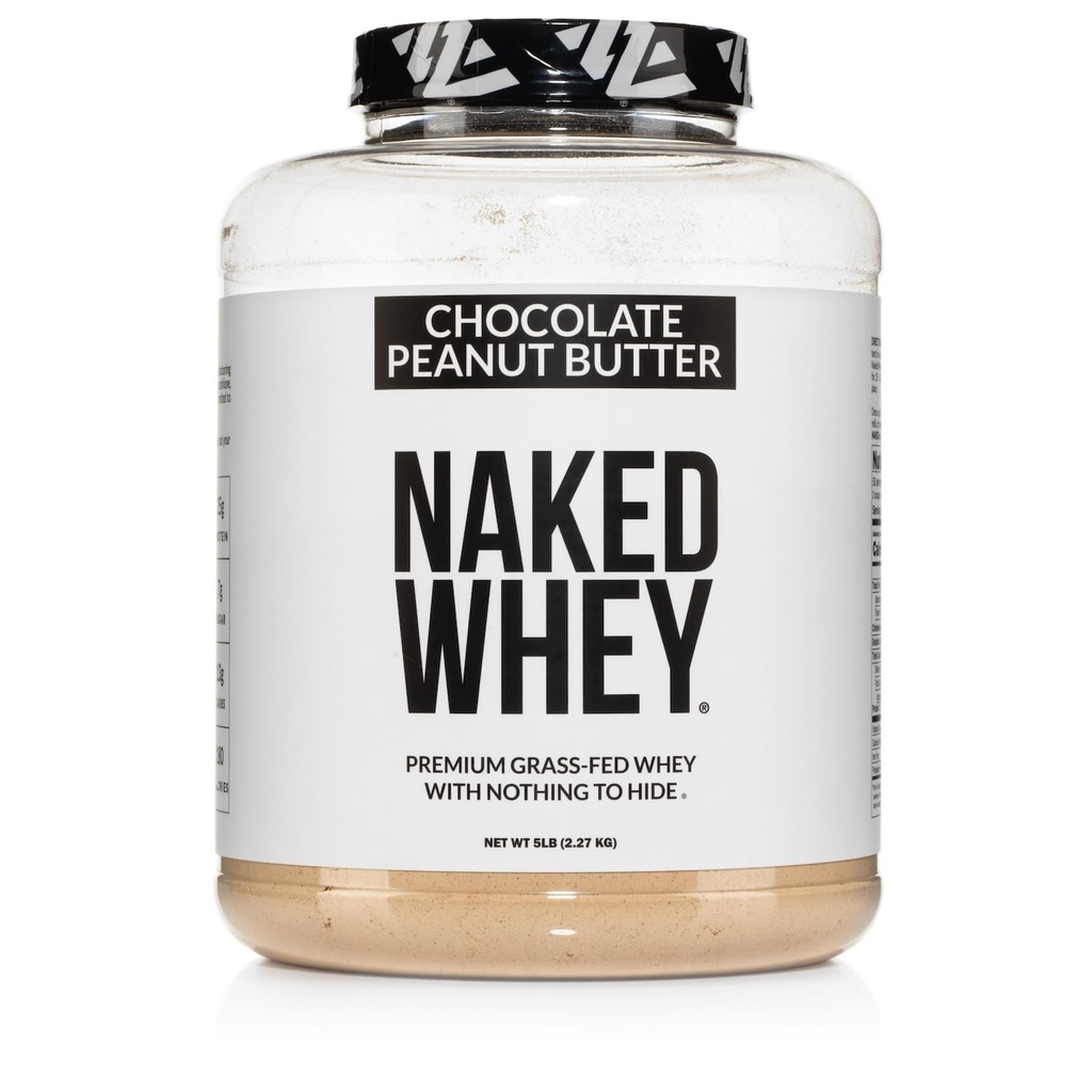 Whey Chocolate Peanut Butter Grass Fed Whey Protein Powder, No GMO, No Soy, and Gluten Free, Ajuda Crescimento e Recuperação - 52 Servings