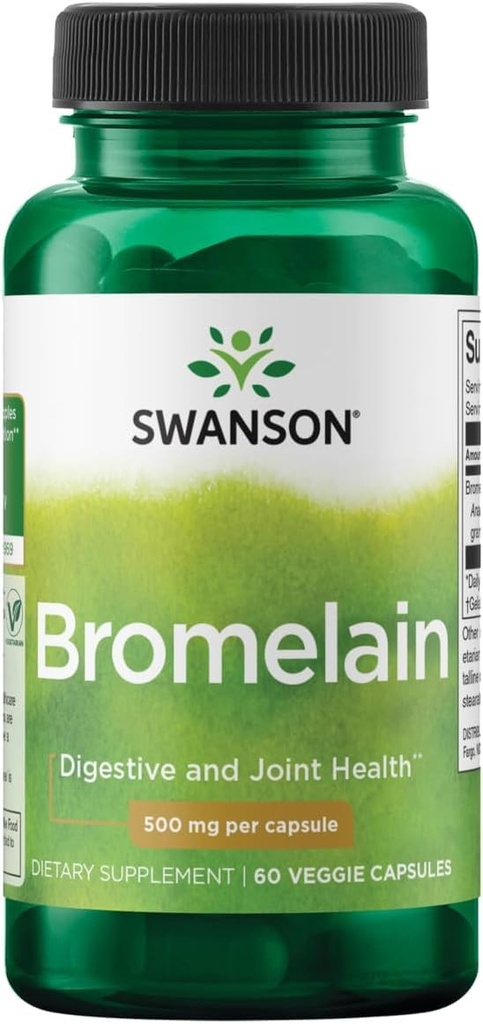 Swanson Força máxima Bromelain 1200 Gdu 500 Milligrams 60 Veg Cápsulas Enzima