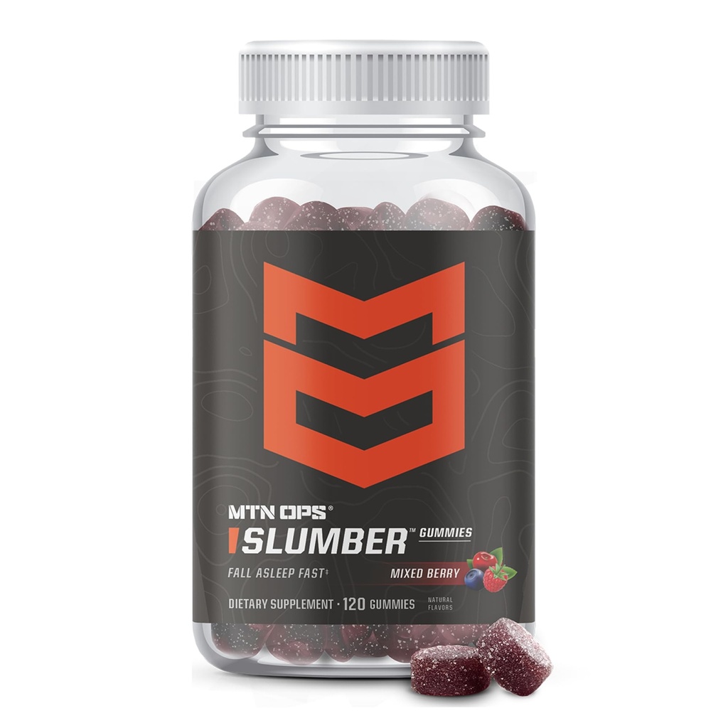 MTN OPS Plumber Sleep Gummies – 60 Servings, Tart Cherry 1000mg, Melatonina 2,5mg, Camomila, sabores naturais, Made in USA, Mixed Berry, Nighttime Sleep Aid