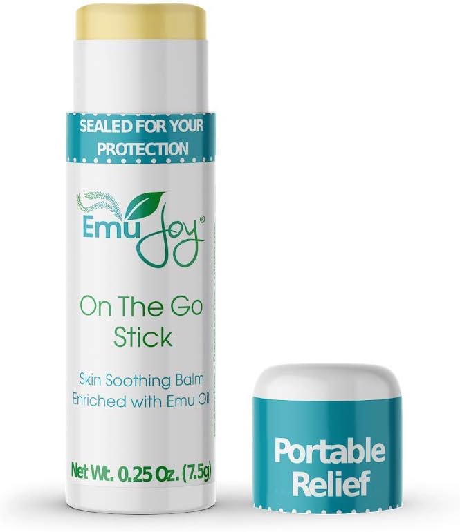 Emu Joy On The Go Anti Itch Cream Stick - Creme Queimado, Bug Bite Itch Relief Primeiros Socorros Stick para Arranhões, Stings, Queimaduras, de Mosquito, Bugs Bed, Bee Sting Relief (1pk)