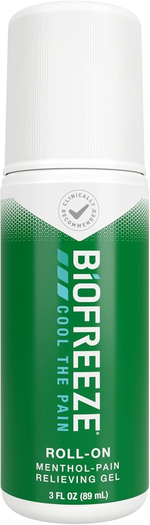 Gel de alívio da dor por biocongelamento, Reliver da dor por artrite, Alívio da dor do joelho e lombar, Alívio muscular doloroso, Alívio da dor do pescoço, Farmacêutico recomendado, FSA elegível, 3 FL OZ Biocongelamento Gel Menthol