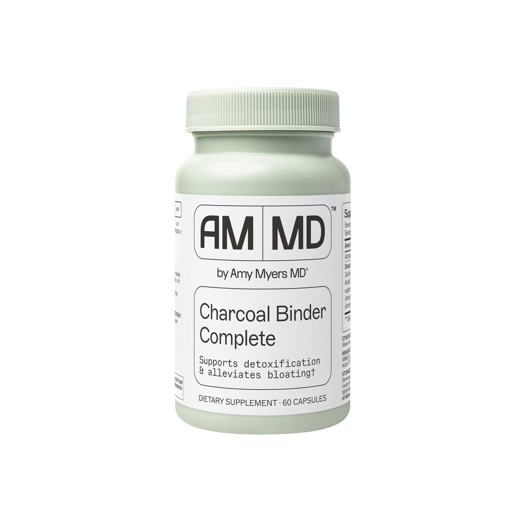 Cápsulas de Carvão de Coco do Myers Way Protocol - Natural Activated Charcoal, Gas Reliever e Suporte para Afetos de Molde / Toxinas - Suplemento Dietário 60 Cápsulas, 30 Servimentos - Dr. Amy Myers