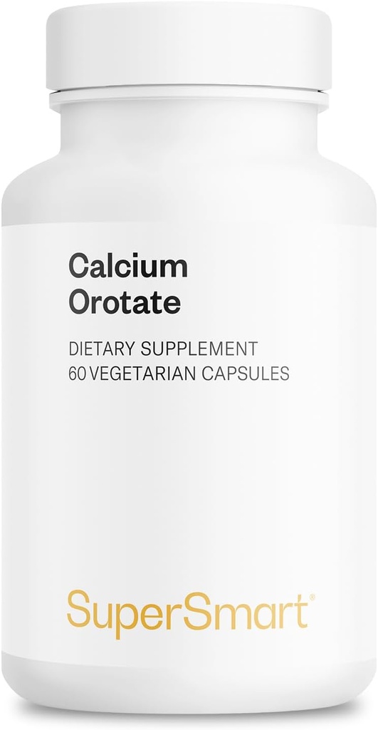 SuperSmart - Orotato de cálcio com Magnésio Orotato 9:1 (Alta Biodisponibilidade) - Dentes Avançados & Bones Suplemento de Força Não-GMO e Glúten Grátis - 60 Cápsulas Vegetarianas