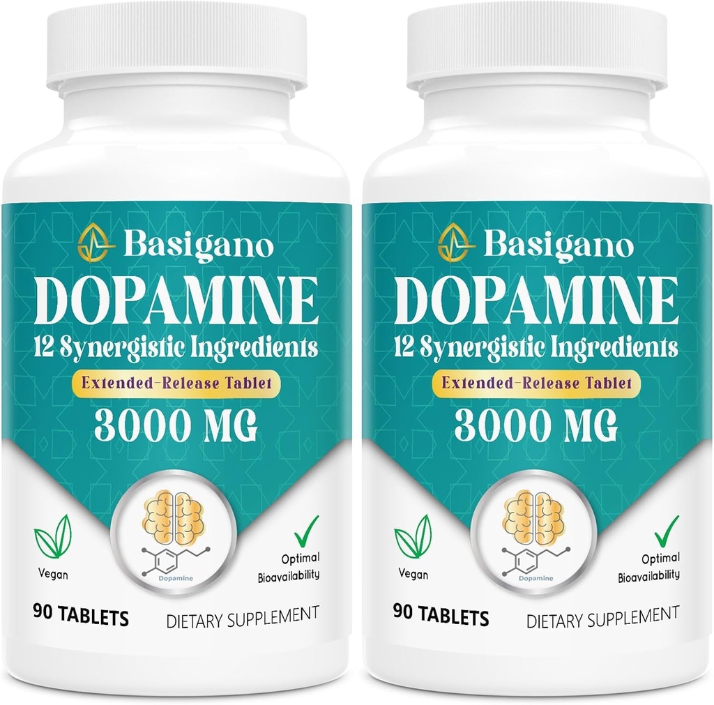 Suplemento natural de dopamina - sem glúten - 90 comprimidos (Pacote de 2)