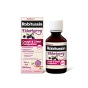 Robitussin Elderberry Tosse + Congestão de tórax DM Medicina de tosse infantil, alívio de congestão de tórax e xarope de tosse - 4 Fl Oz