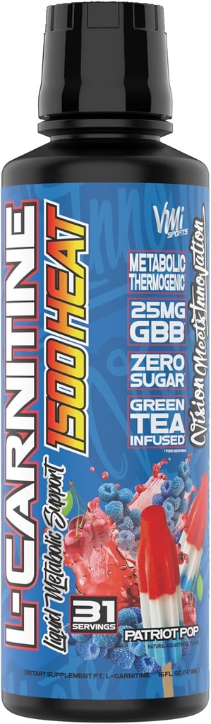 VMI Sports L-Carnitina 1500 Calor Líquido Enhanced Thermogenic .. 1500 mg Carnitina .. Fórmula de Absorção Máxima ..