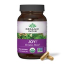 ÍNDIA ORGANIC Joy Herbal Supplement - Suporte Imune, Promove memória e concentração, Vegan, Sem glúten, Kosher, USDA Certified Organic, Non-GMO, Calming - 90 Cápsulas