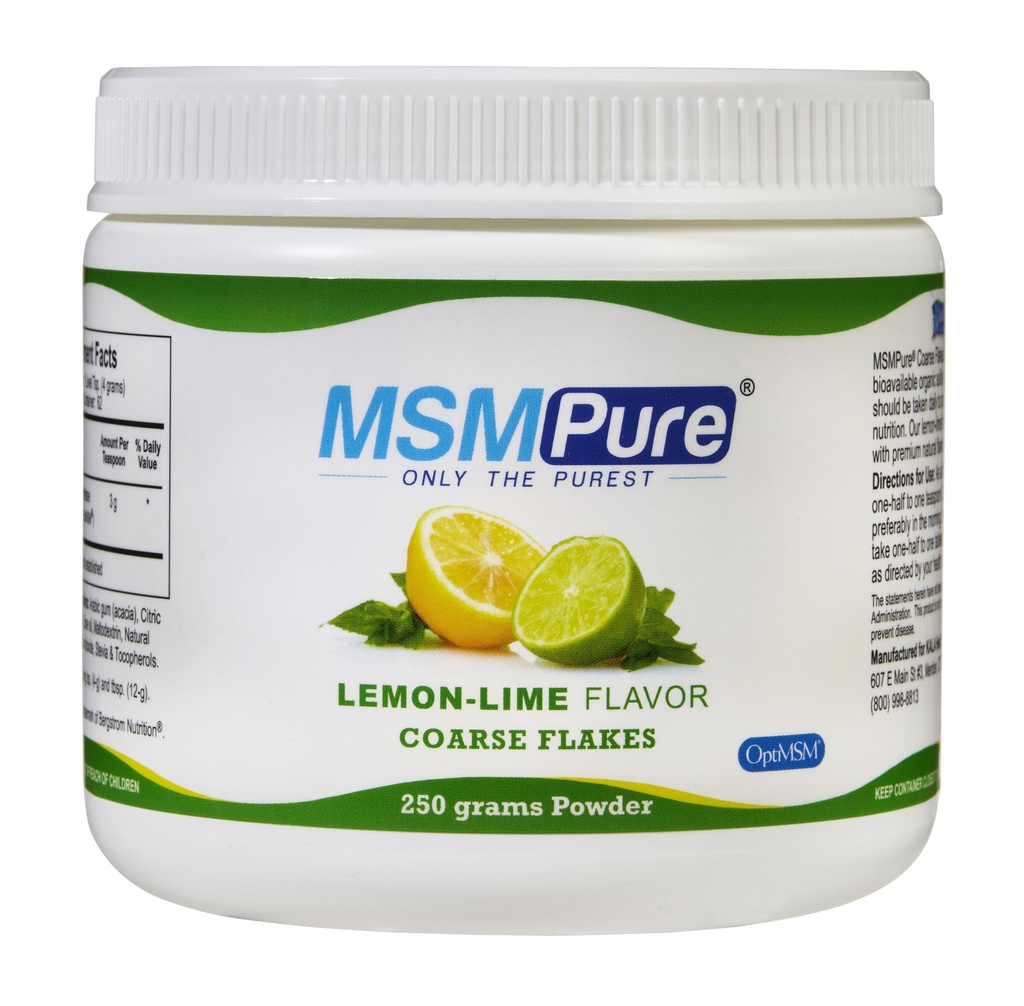 KALA SAÚDE MSMPure Limão Flocos de pó de limão fosco HSH – Enxofre orgânico para Flexibilidade Conjunta, Aparência da pele, e Hair & Nail Support – 8.8 oz, EUA Made, Cristais Destilados