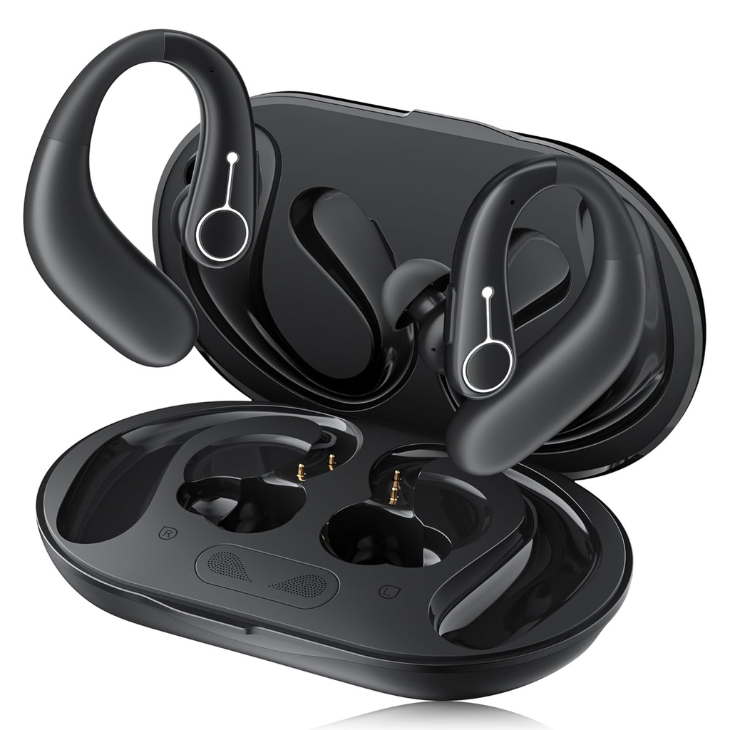 Aparelhos auditivos, aparelhos auditivos OTC para idosos com Bluetooth, aparelhos auditivos recarregáveis com cancelamento de ruído, amplificador auditivo para perda auditiva moderada (preto)