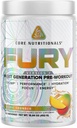 Nutricionais Núcleo Fury V2: Pó pré-treino para maximizar o desempenho na Cafeína Gym W/Zum-XR®, L-CItrulina e Alpha GPC (40 Scoops) (Trovão Tropical)