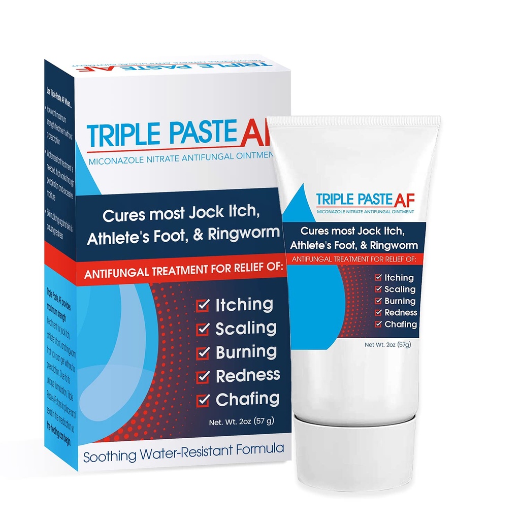 Triplo Colar AF Anti Fungal Pomada para tratar a pele A maioria dos atletas Pé e Ringworm - 2% Miconazol Antifungal Creme - 2 Oz Tube (Packaging May Vary)