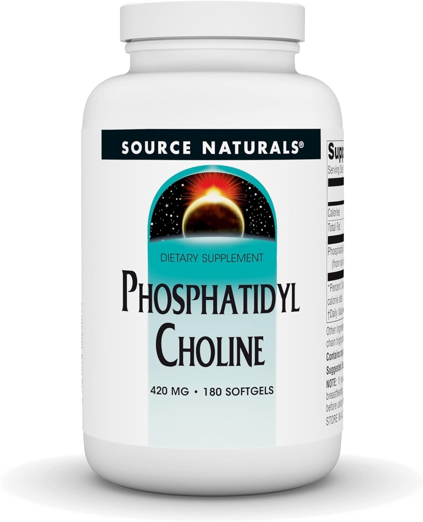 Fonte Naturals Fosfatidyl Choline, em Lecitina 420 mg Suplemento dietético - 180 Softgels