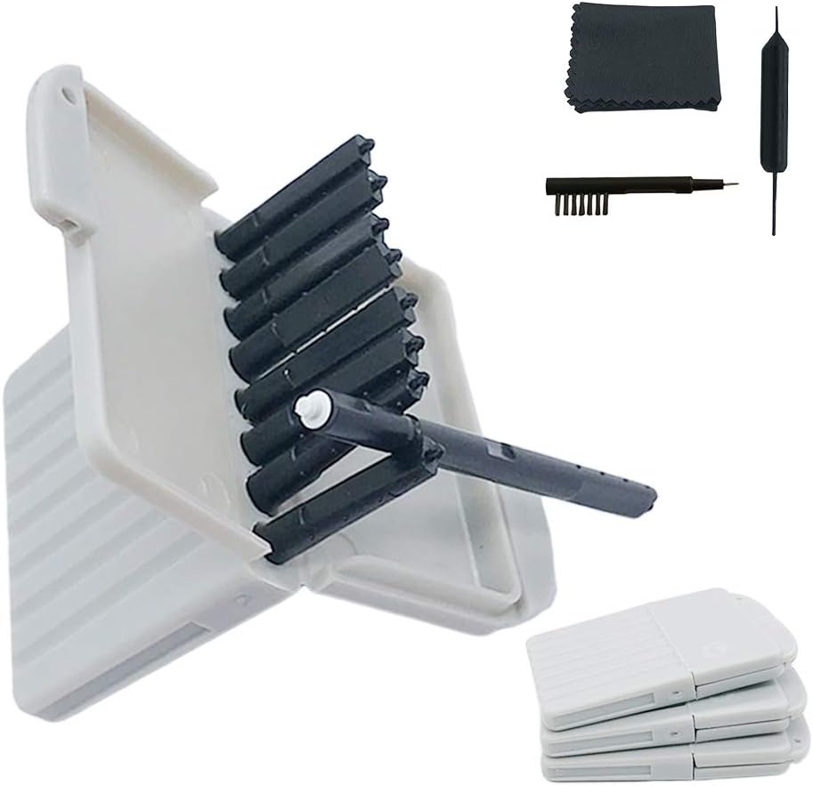 Aparelhos auditivos Guardas de cera Filtros Cerumen Stop Armadilhas de cera para Phonak, Unitron, Widex Aparelhos auditivos Limpador com kit de escova de limpeza Ferramentas e caixa de transporte – 3Packs/24 Filtros