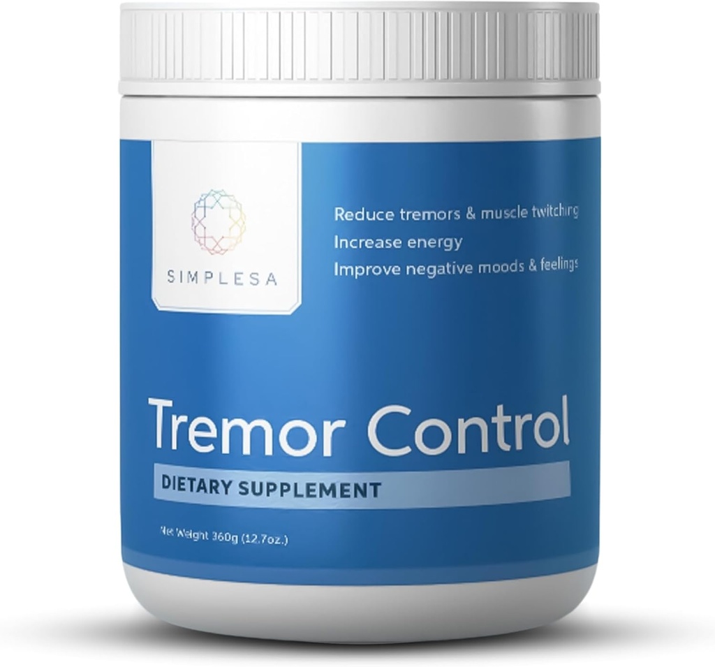 Simplesa Tremor Control, L-Arginina Alpha-Ketoglutarato Suplemento, Inclui GABA, Ubiquinol, e Niacin, 360g AAKG em pó Suplemento, Suporta Tremor Controle e Saúde Muscular