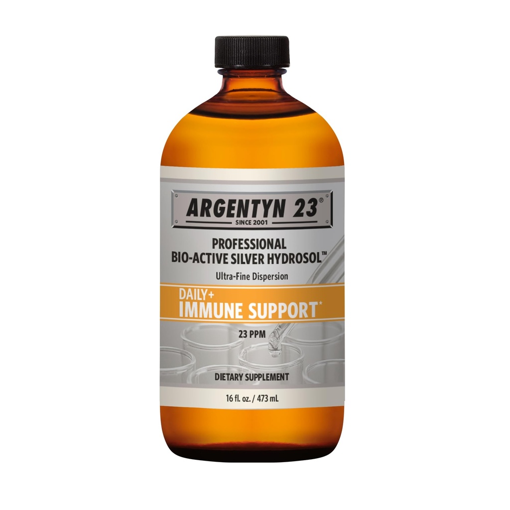 Suporte imunológico profissional Argentyn 23 - Prata coloidal, hidrosol de prata bio-ativa, 23 ppm, líquido Twist Top, 16 Fl Oz (473 ml)
