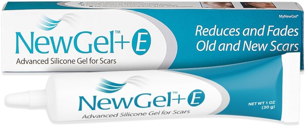 NewGel Plus Scar Gel por MyNewGel Advanced Tratamento profissional de Silicone para Cicatrizes antigas e novas w Vitamina E, alta potência para cirurgia, Kelóides, Queimaduras e Cicatrizes Blemish Facial (30 Grams) - 1 oz