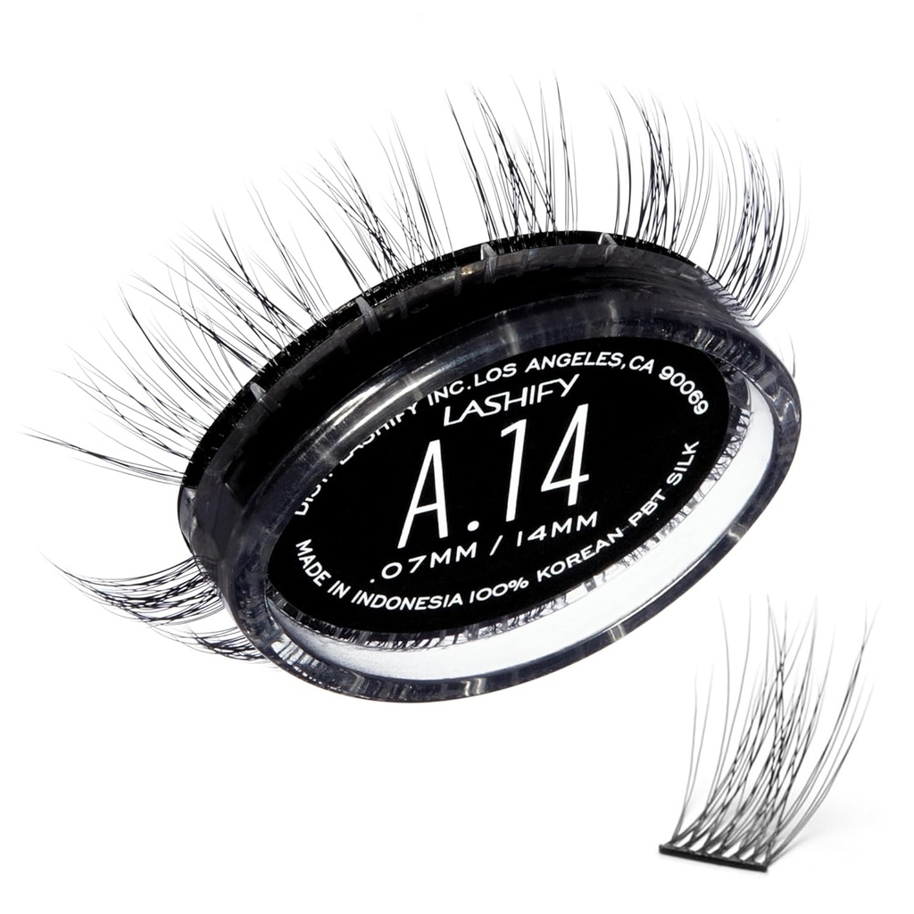 Lashify Amplificar 14mm Gossamer DIY Extensões de pestanas Refil, Preto, Fácil Falso Cílios para um olhar natural