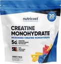 Nutricost Creatina Monohidrato em pó Variety Stickpacks (5 sabores, 20 servões) - Micronizado, 5 gramas de Creatina Monohidrato por embalagem