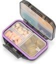 Pill Organizer Travel Pill Box Waterproof Medicine Case Suplemento de recipiente e suporte de vitamina Farmácia de bolso Armazenamento de comprimidos portátil com 7 compartimentos para bolsa (preto)