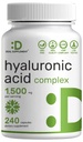 Promova suplementos de ácido hialurônico 1500mg – 240 cápsulas, com HSH e vitamina C – Puro 95% Não-GMO + planta baseada HA – Suporta articulações saudáveis, ossos, tecido conectivo, & hidratação da pele